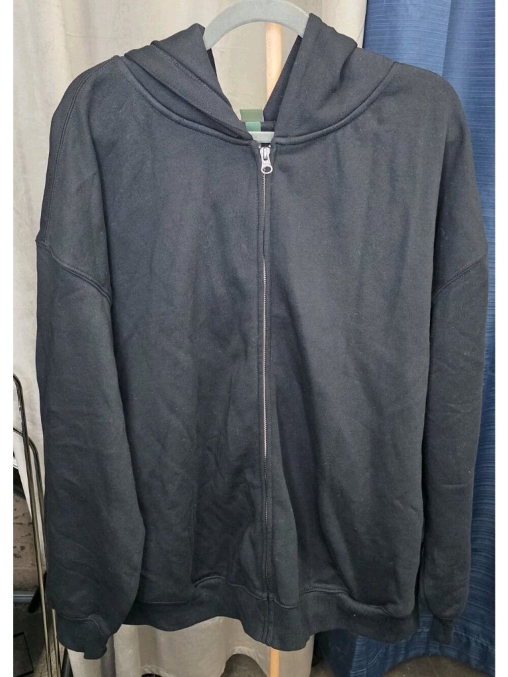 Wild Fable Womens 1X Black Full Zip Hoodie Oversized Sweatshirt. Wl462